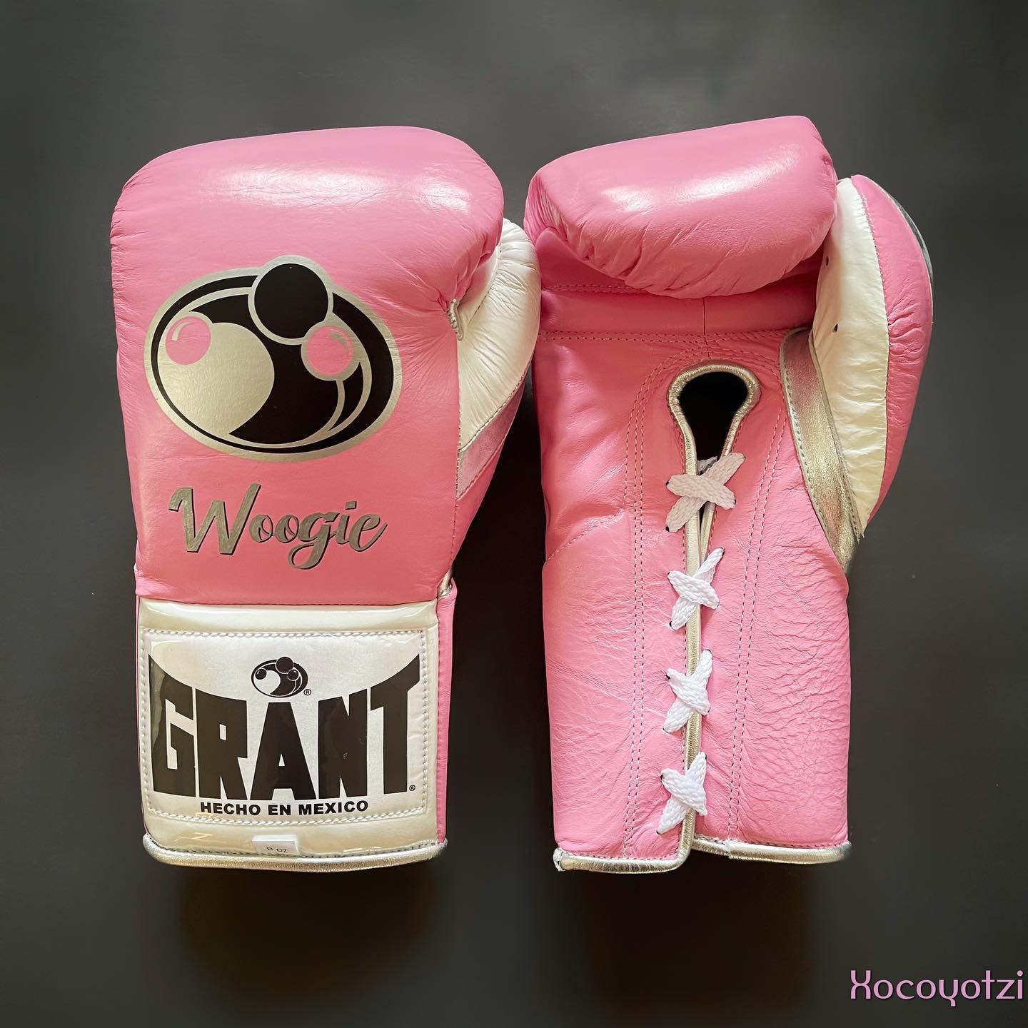 Grant Boxing Gloves Pink/White/Silver Training