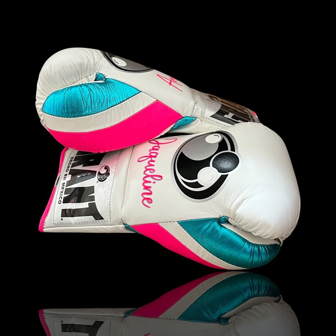 Grant Boxing Gloves White/Blue/Pink Lace-Up Training