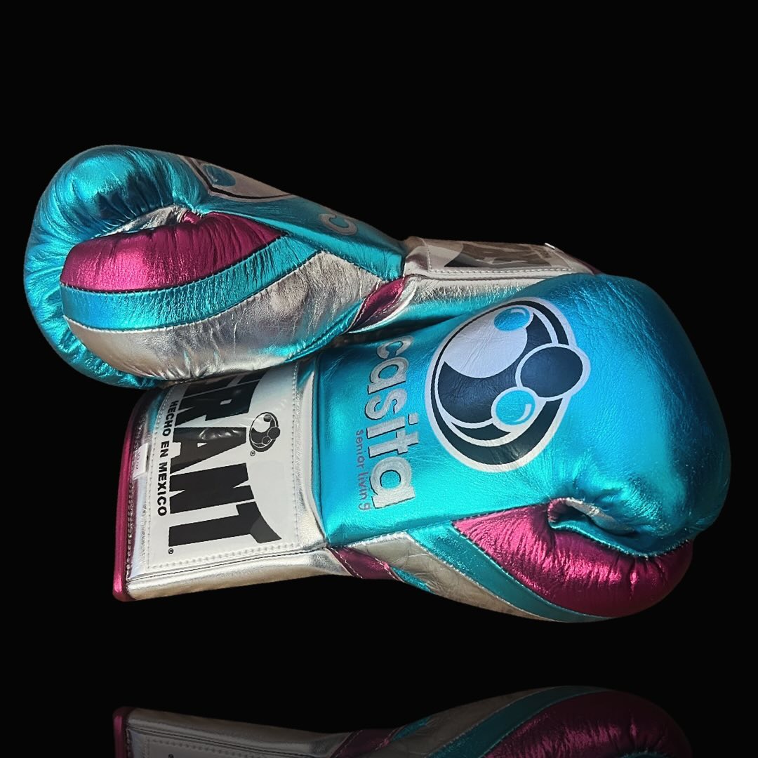 Grant Boxing Gloves Blue/Silver/Pink Sparring