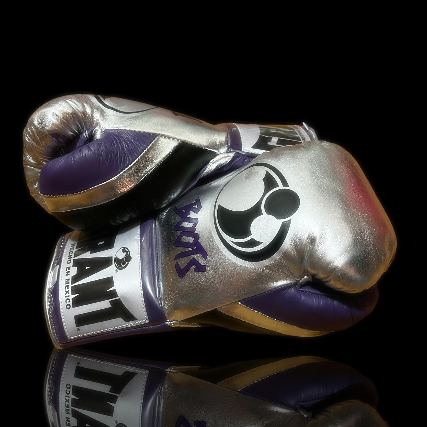 Grant Boxing Gloves Silver/Purple Heavy Bag