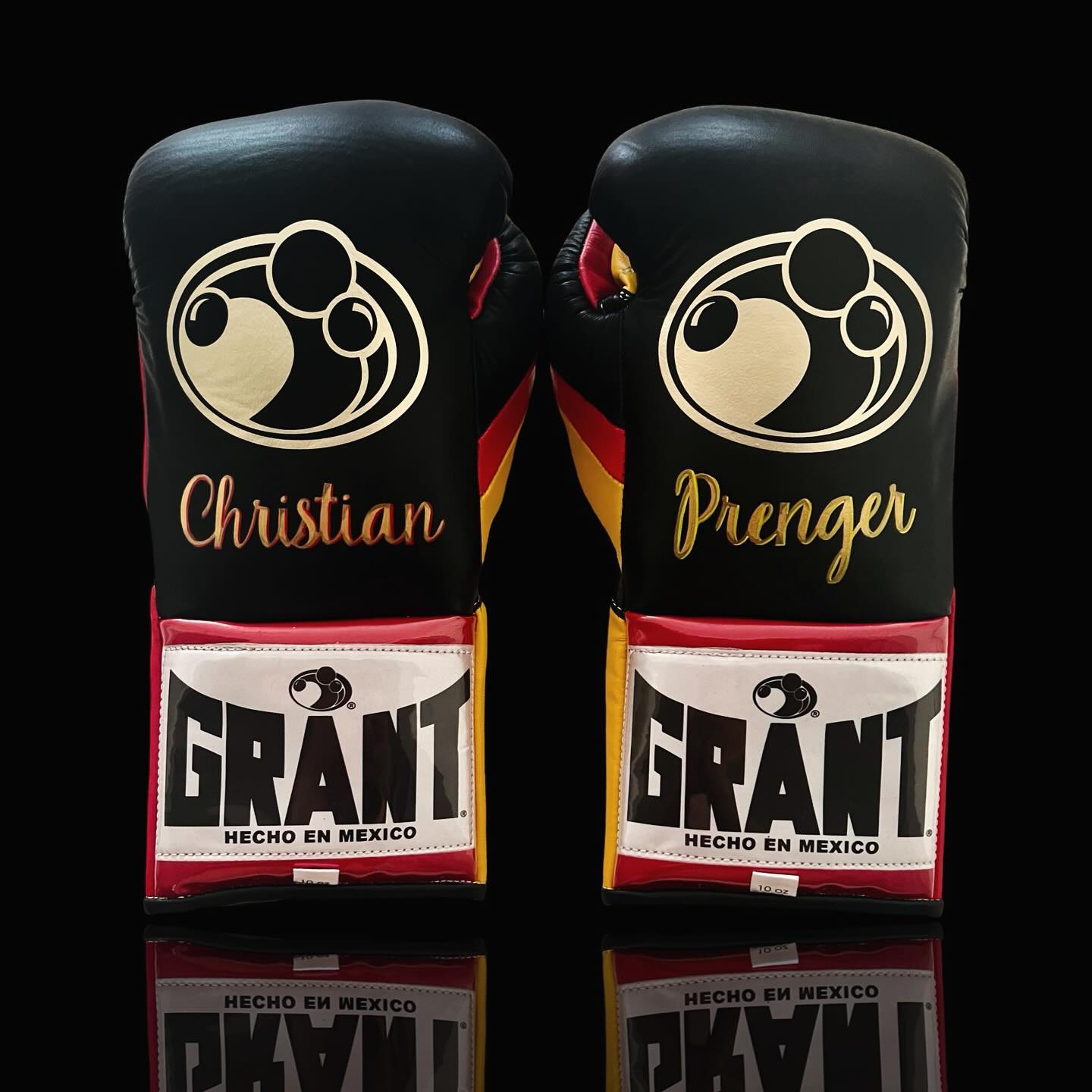 Grant Boxing Gloves Black/Red/Yellow Custom Fit