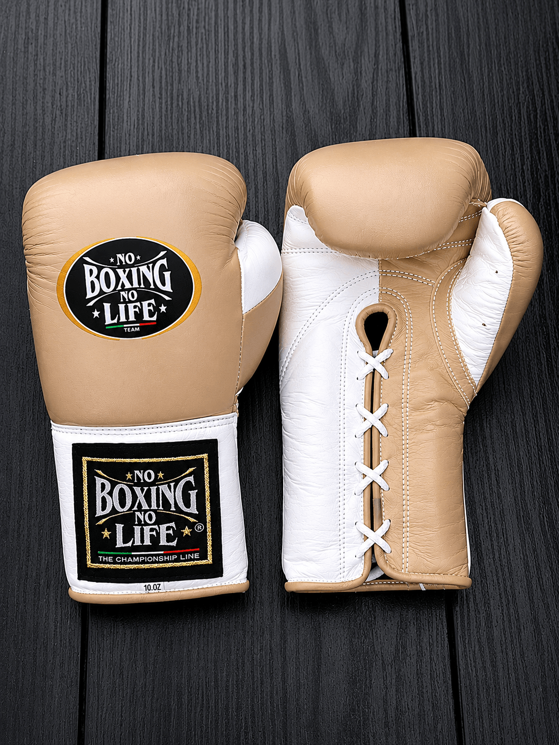 No Boxing No Life Boxing Gloves Beige/White Custom