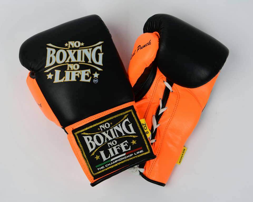 No Boxing No Life Boxing Gloves Black/Orange Competition