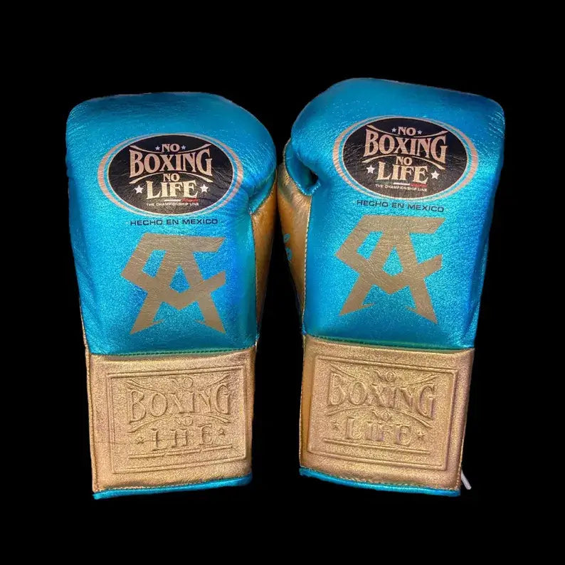 No Boxing No Life Boxing Gloves Blue/Gold Competition