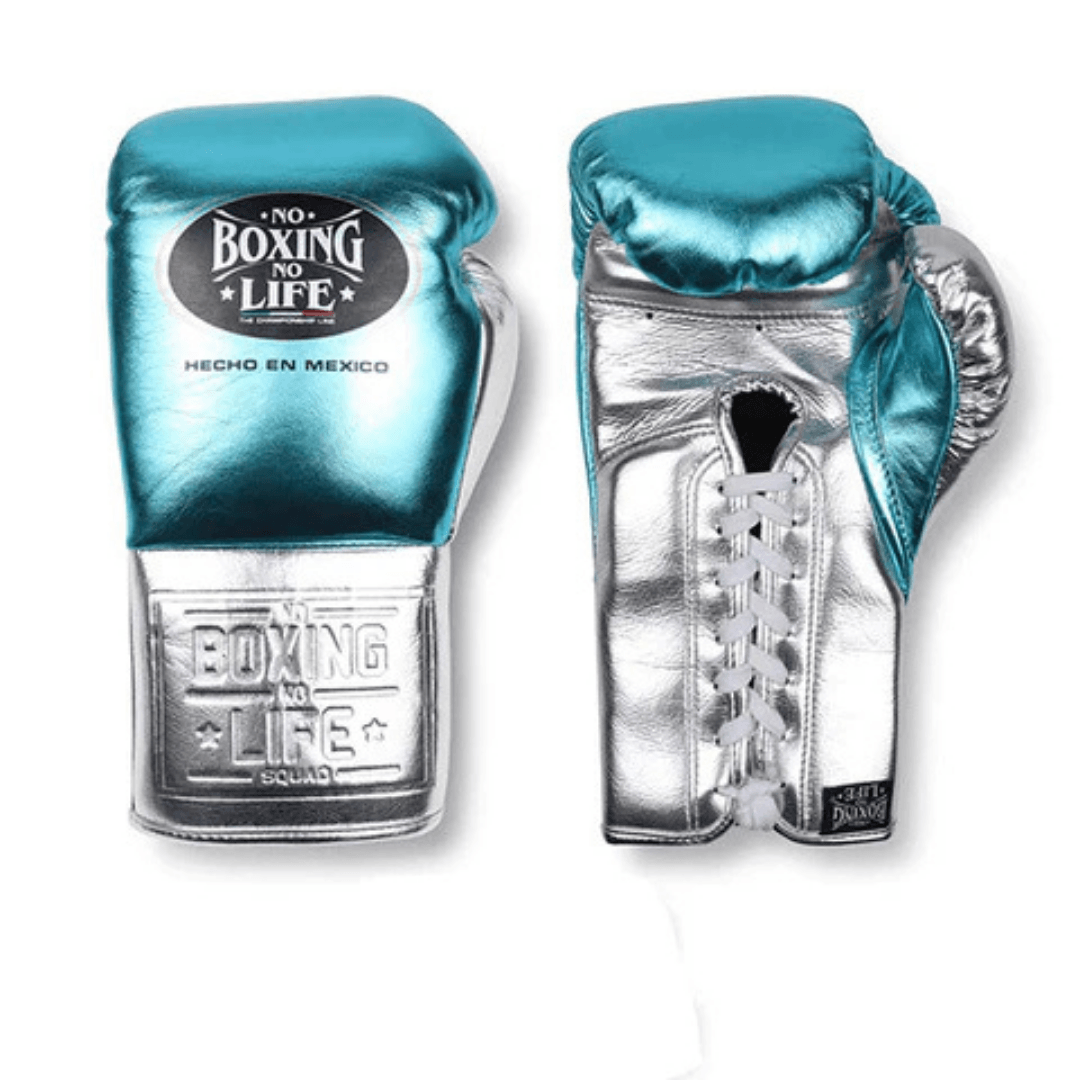 No Boxing No Life Boxing Gloves Blue/Silver Training