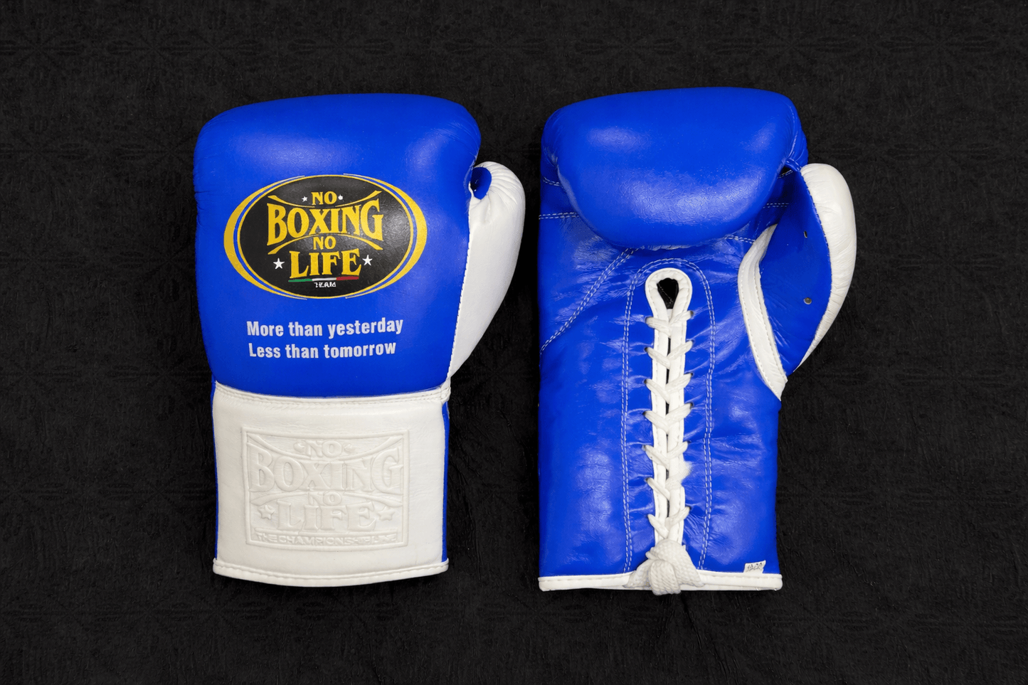 No Boxing No Life Boxing Gloves Blue/White Lace-Up