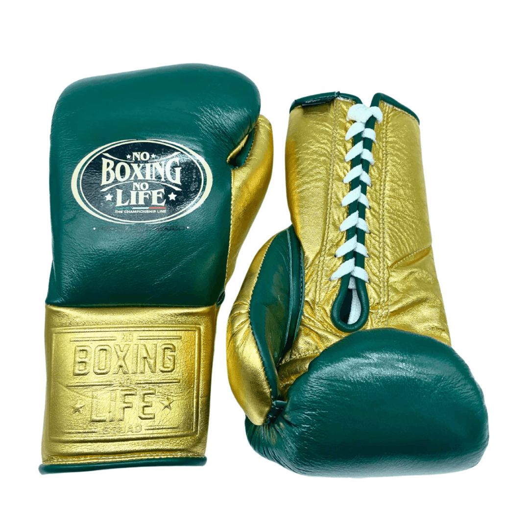 No Boxing No Life Boxing Gloves Green/Gold Fitness Boxing