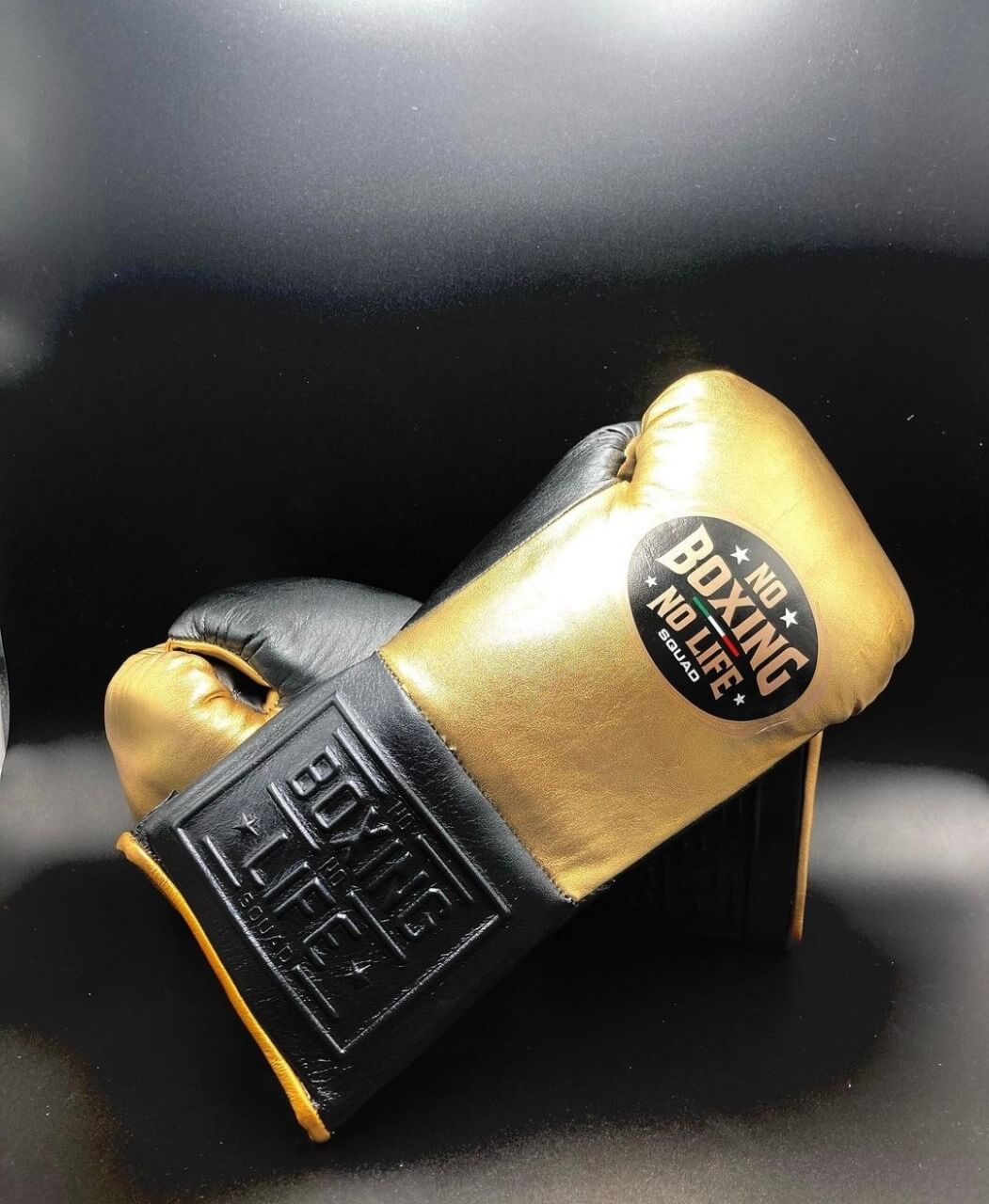 No Boxing No Life Boxing Gloves Gold/Black Fight Gear