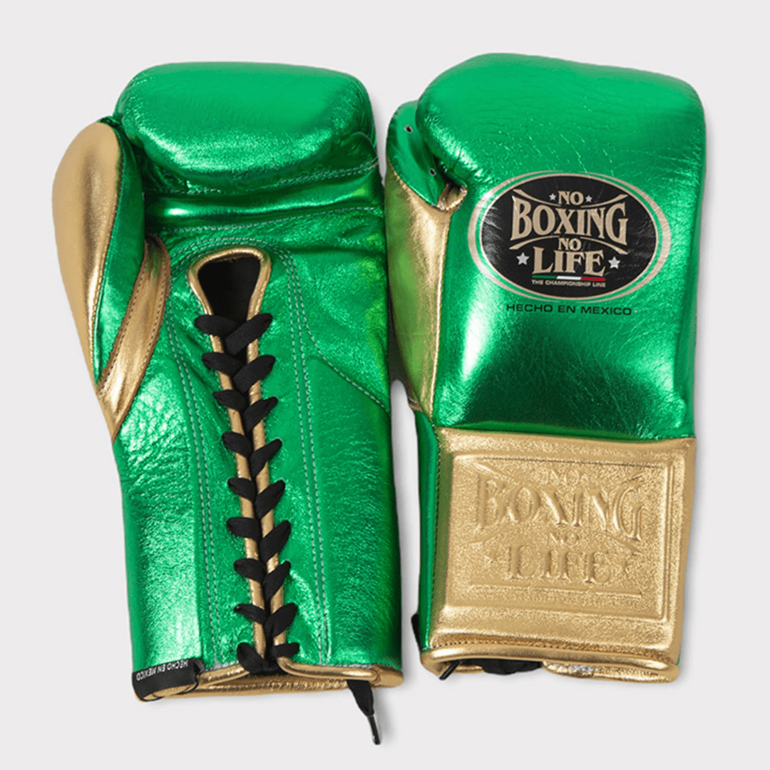 No Boxing No Life Boxing Gloves Green/Gold Sparring