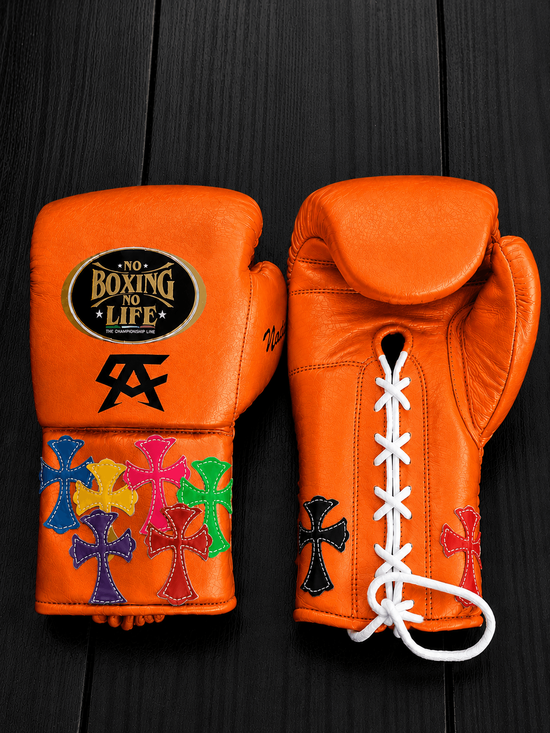 No Boxing No Life Boxing Gloves Orange Custom Fit