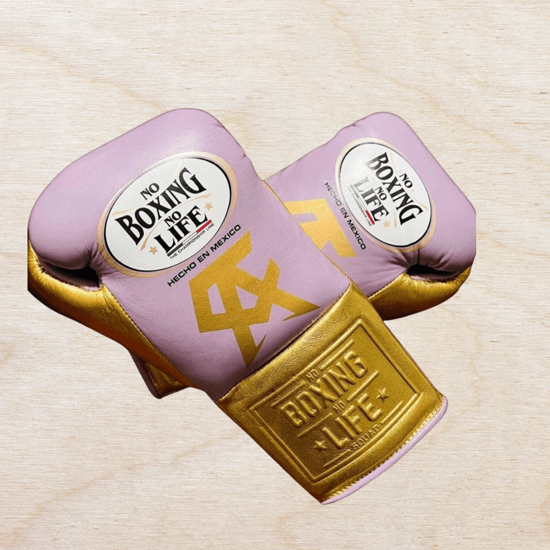 No Boxing No Life Boxing Gloves Pink/Gold Customizable