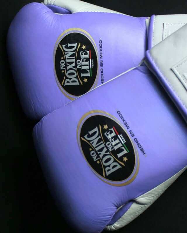 No Boxing No Life Boxing Gloves Purple/White Leather