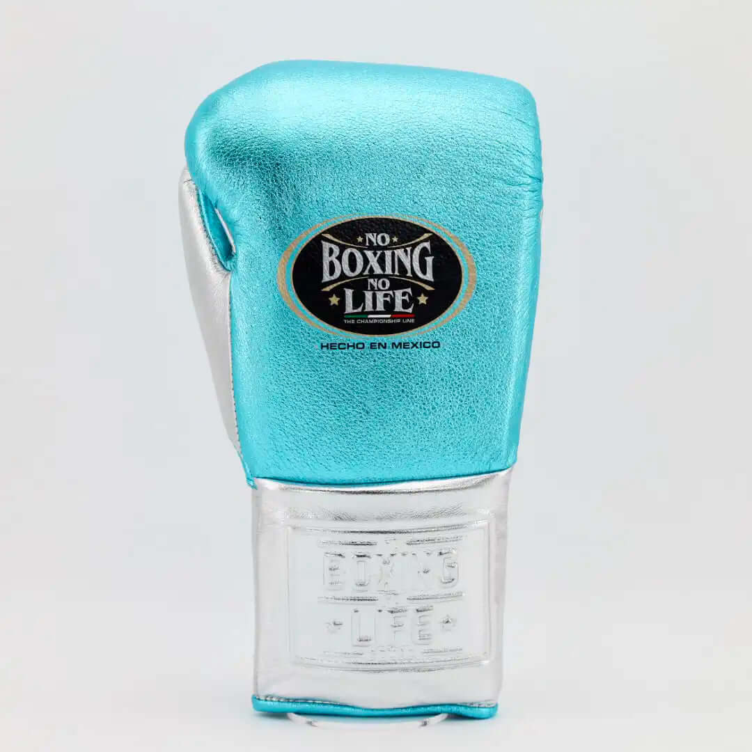 No Boxing No Life Boxing Gloves Sky-Blue/Silver Heavy Bag