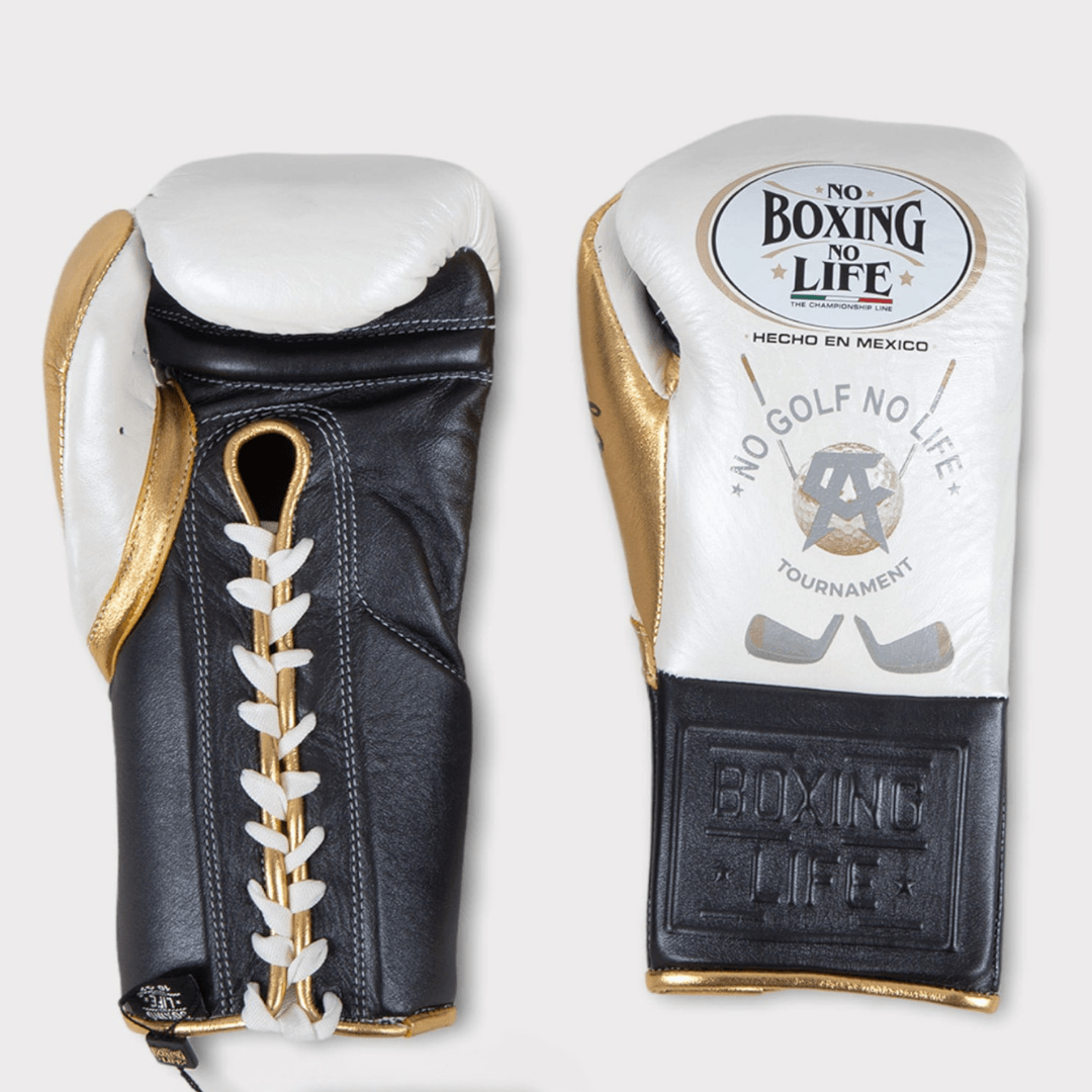 No Boxing No Life Boxing Gloves White/Black/Gold Heavy Bag