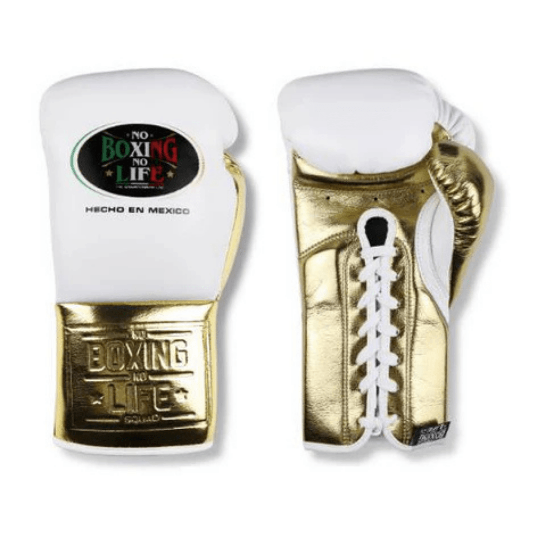 No Boxing No Life Boxing Gloves White/Gold Customizable