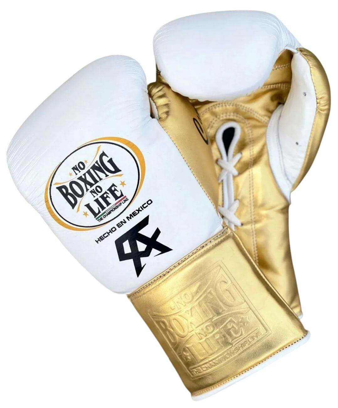 No Boxing No Life Boxing Gloves White/Gold Custom Fit