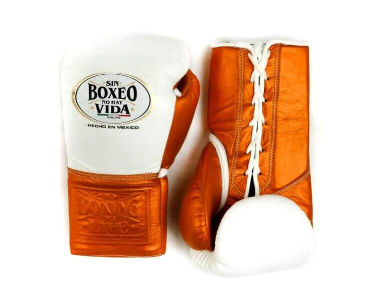 No Boxing No Life Boxing Gloves White/Orange Boxing Training