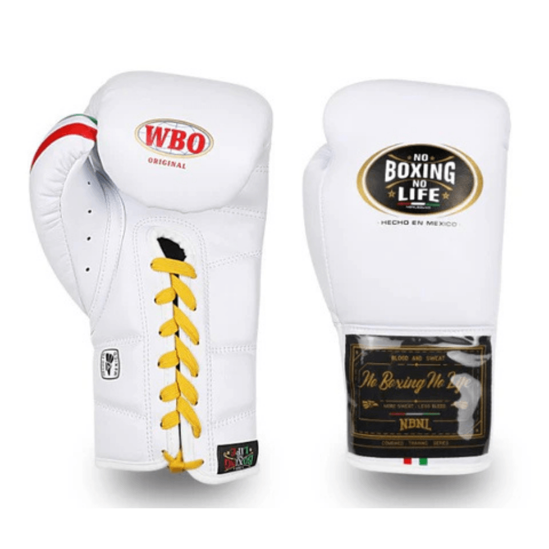 No Boxing No Life Boxing Gloves White/Black/Yellow Heavy Bag