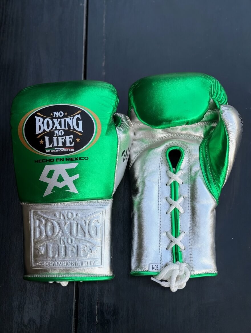 No Boxing No Life Boxing Gloves Green/Silver Fitness Boxing