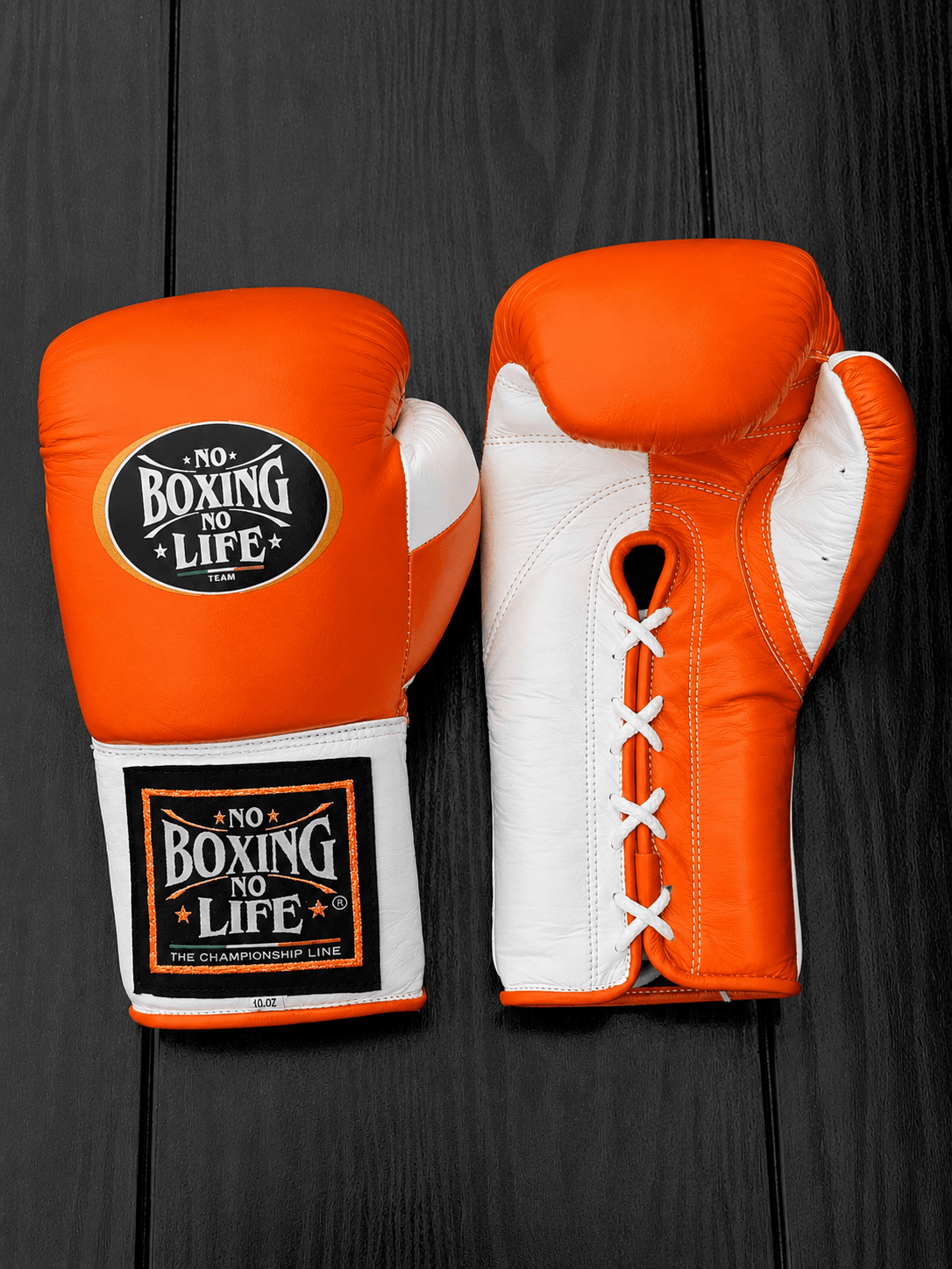 No Boxing No Life Boxing Gloves Orange/White Customizable