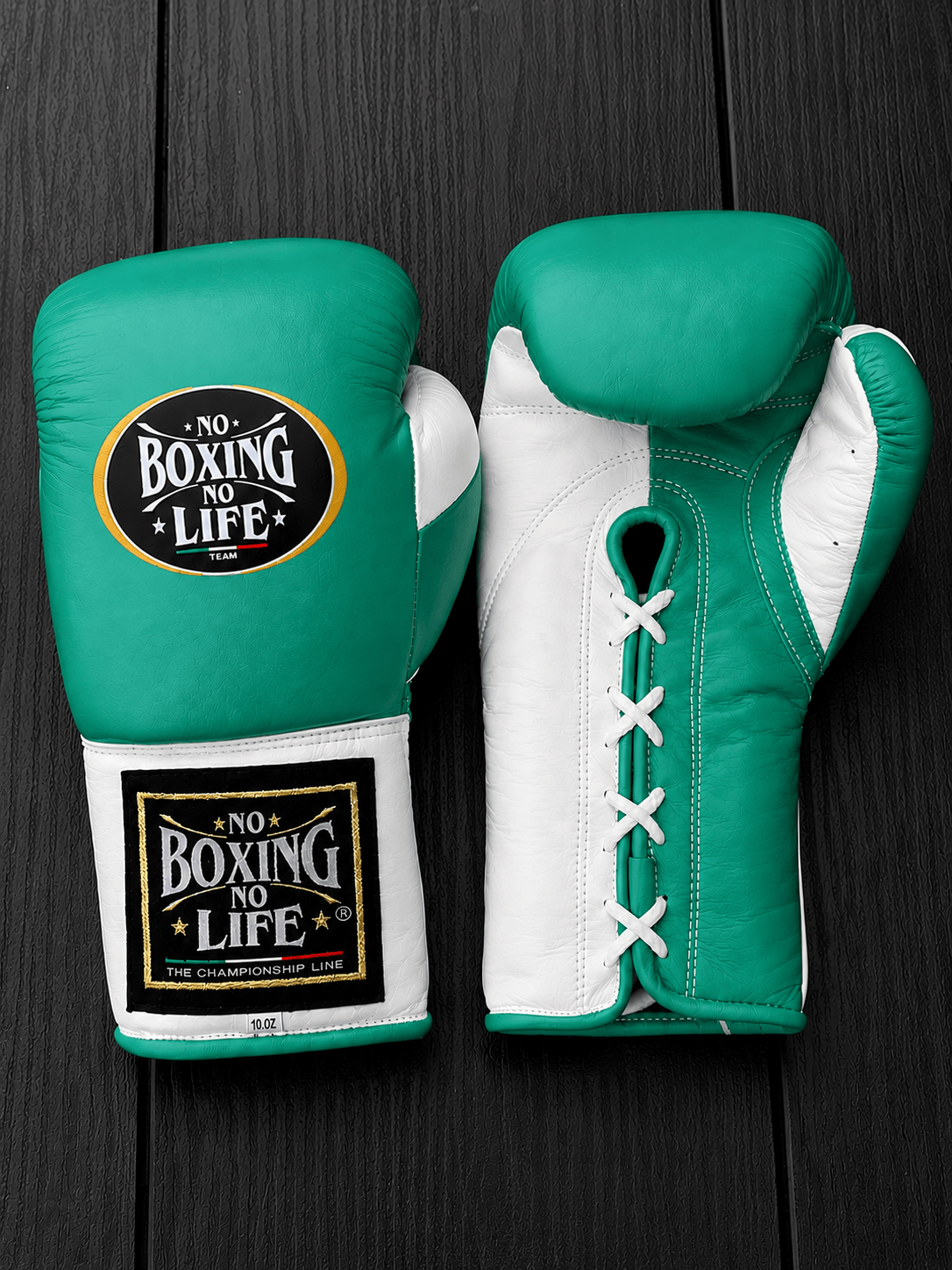 No Boxing No Life Boxing Gloves Teal/White Fight Gear