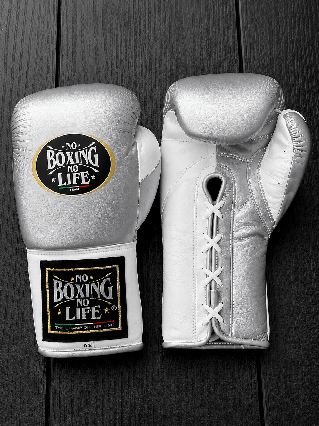 No Boxing No Life Boxing Gloves Silver/White Custom Fit
