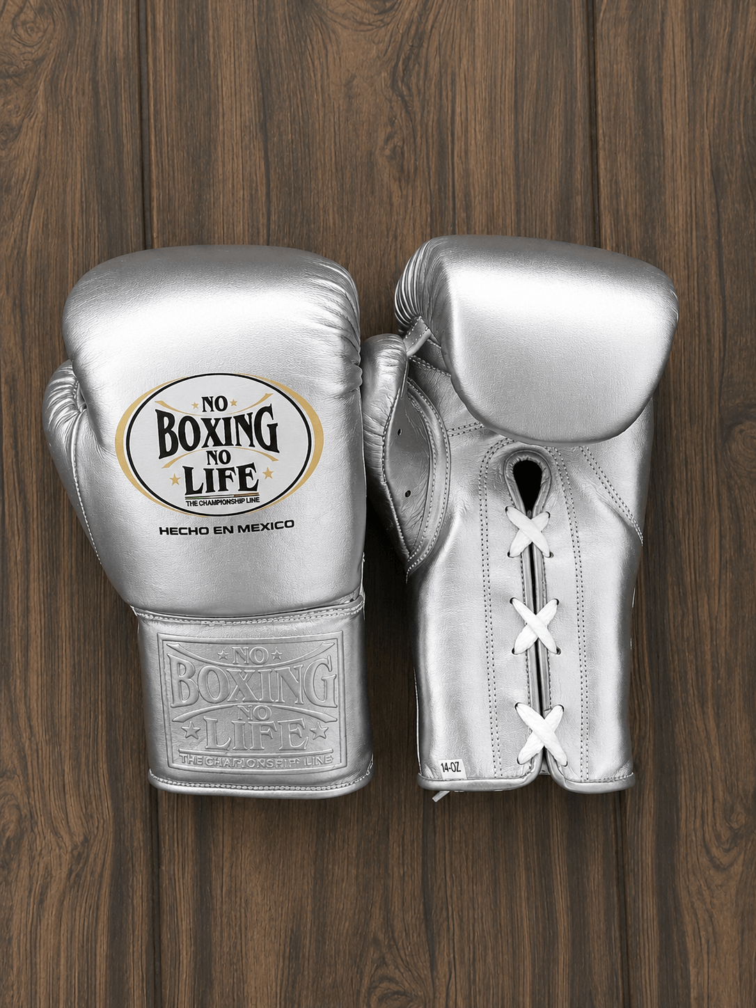 No Boxing No Life Boxing Gloves Silver Lace-Up