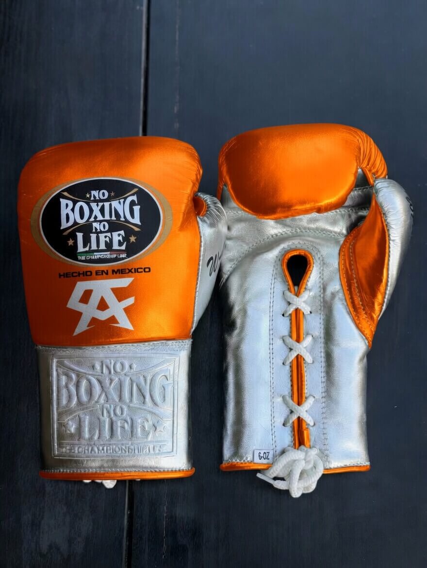 No Boxing No Life Boxing Gloves Orange/Silver Training