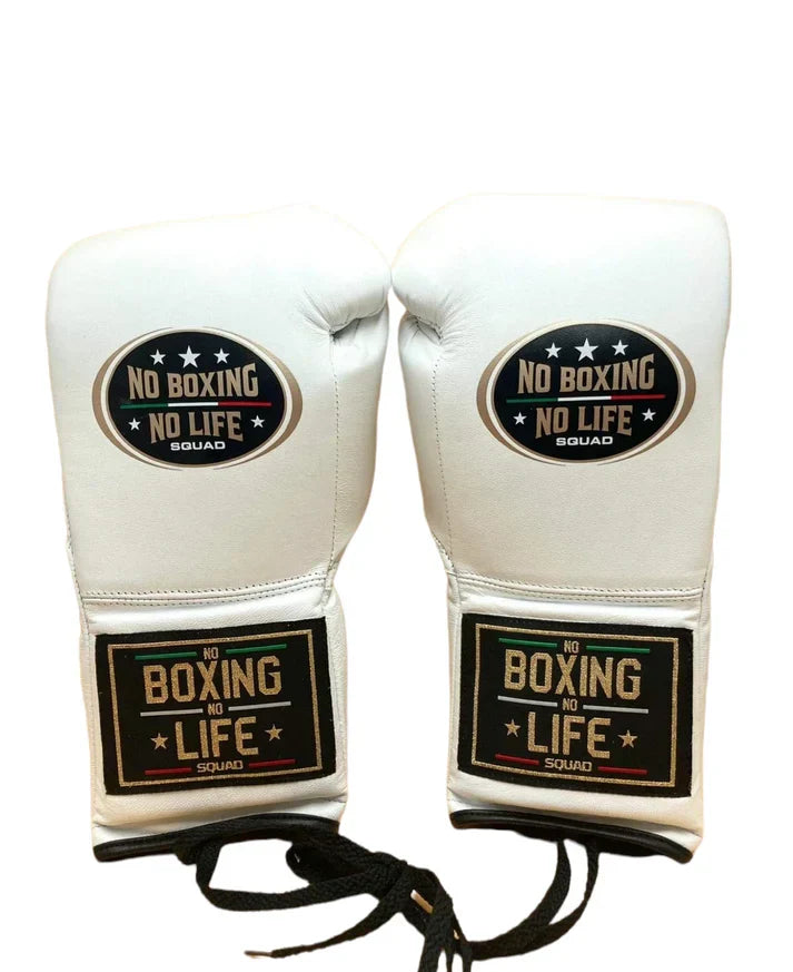 No Boxing No Life Boxing Gloves White/Black Boxing Training