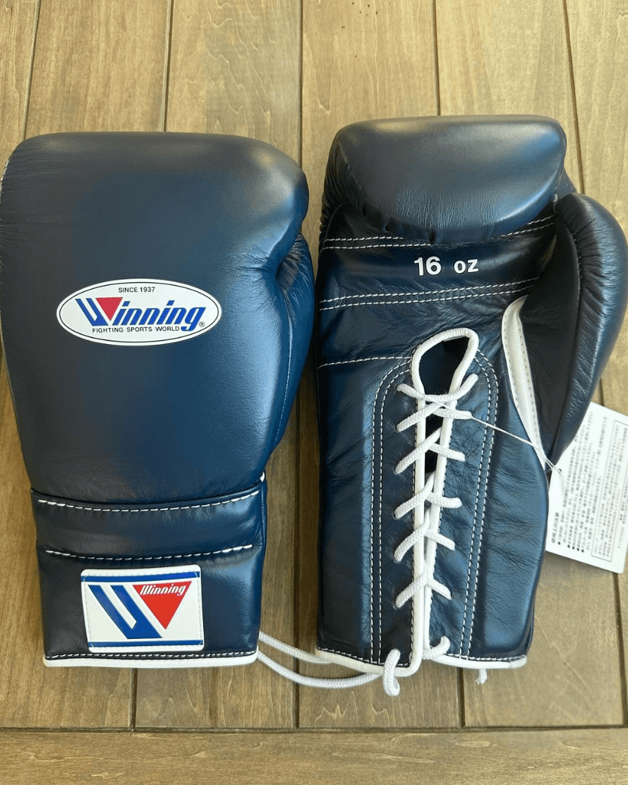 Winning Boxing Gloves Dark-Blue Leather