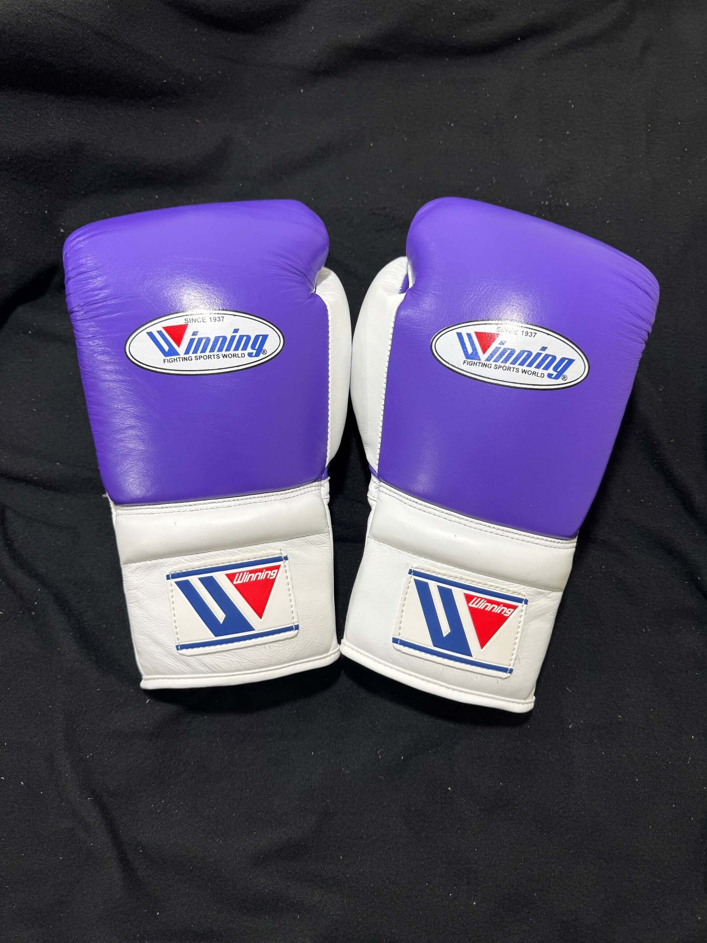 Winning Boxing Gloves Purple/White Leather
