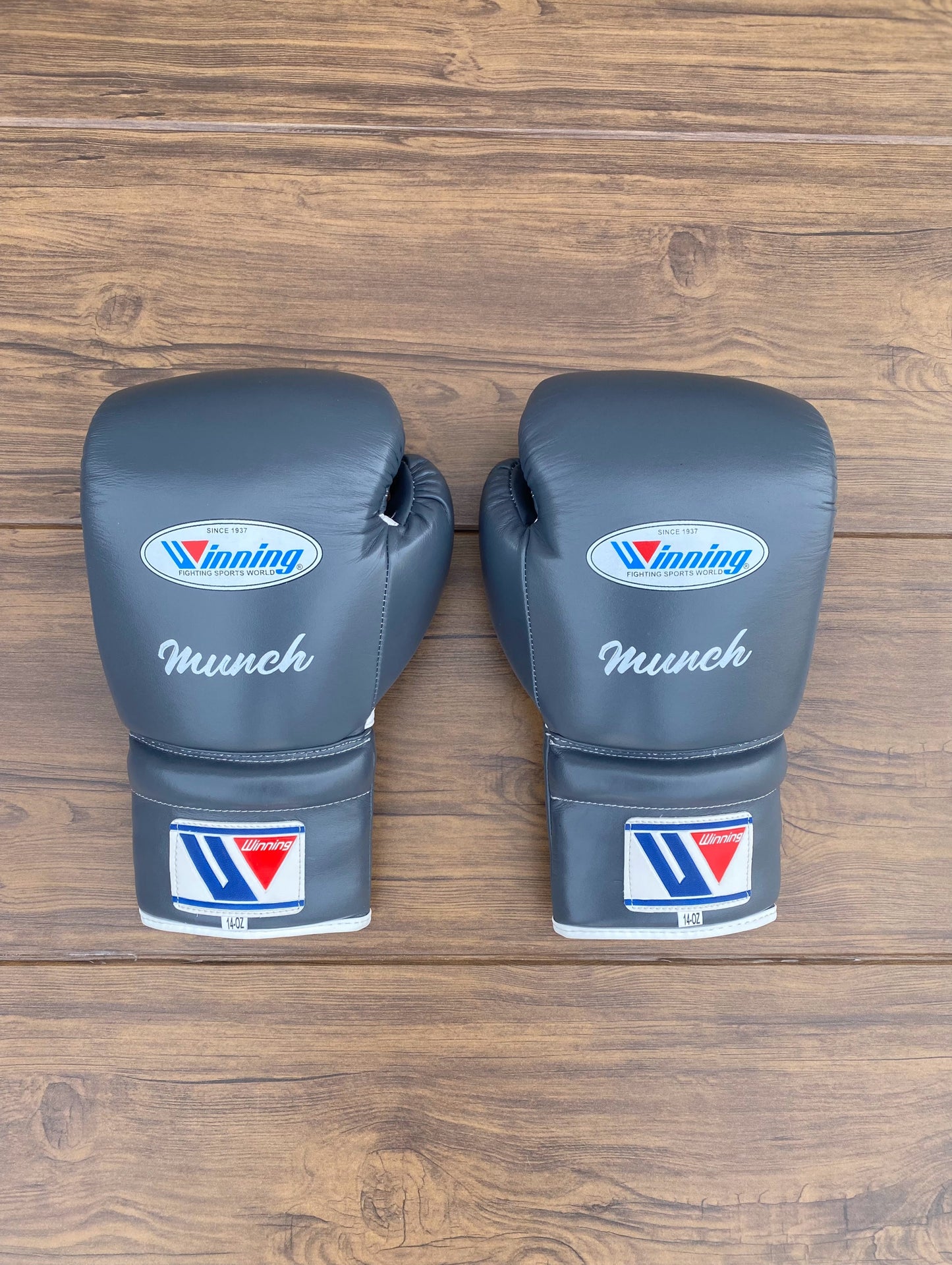 Winning Boxing Gloves Grey Lace-Up Training