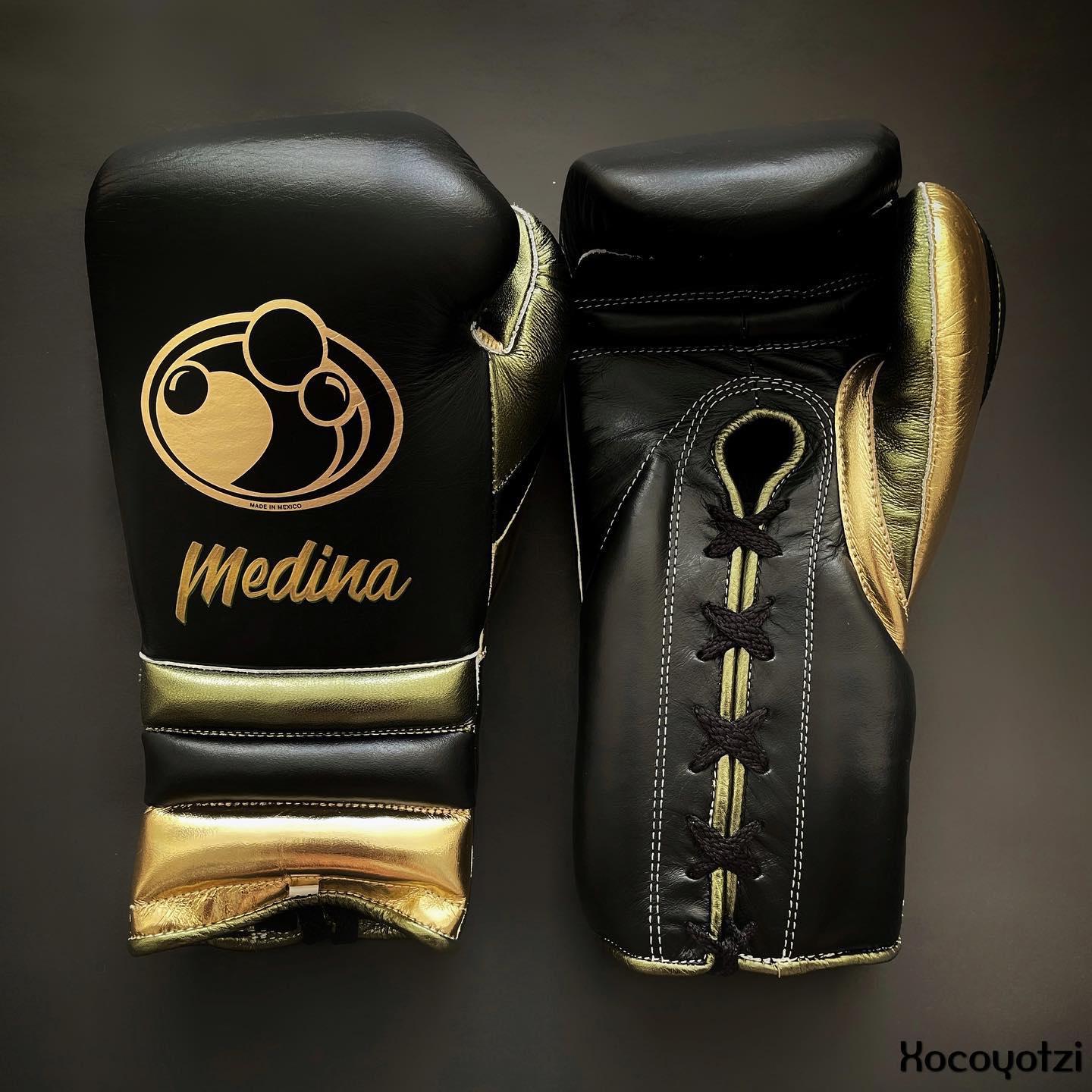 Grant Boxing Gloves Black/Green/Gold Sparring