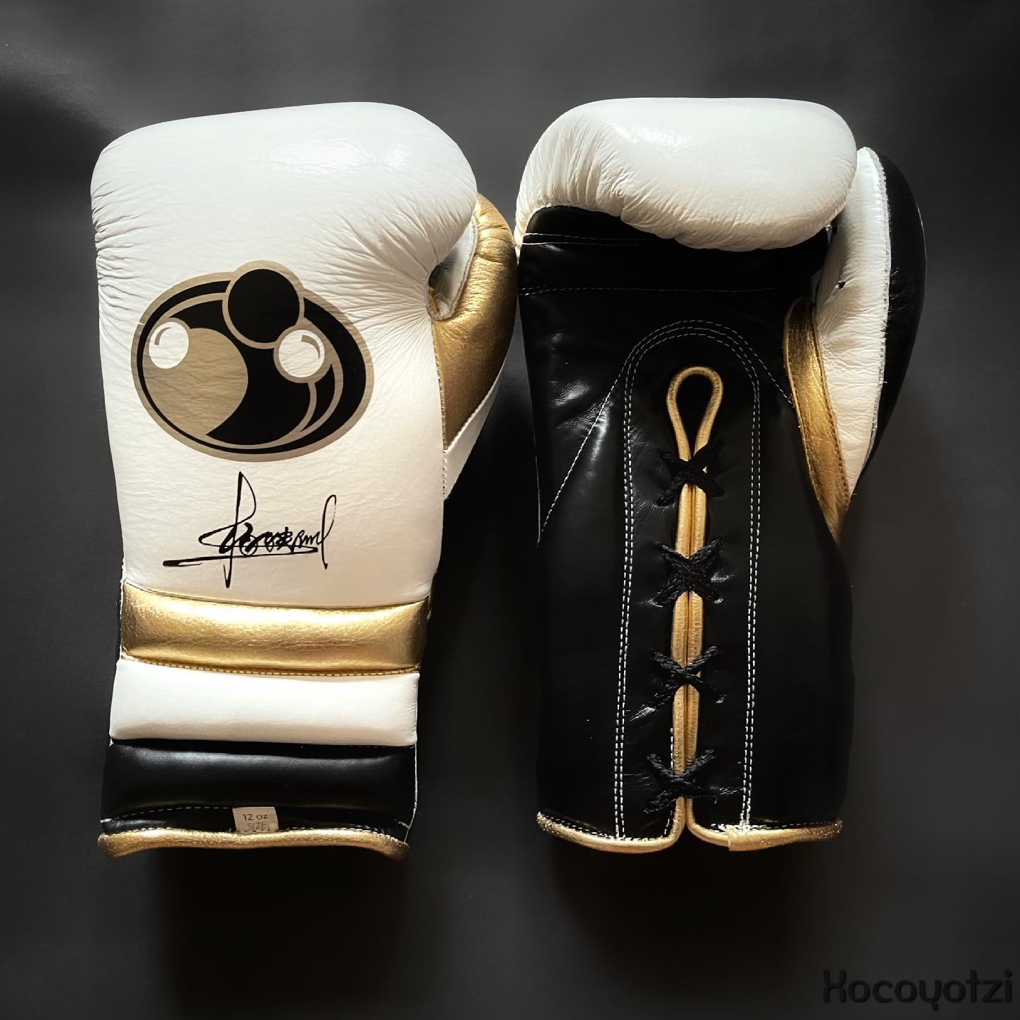 Grant Boxing Gloves White/Gold/Black Leather