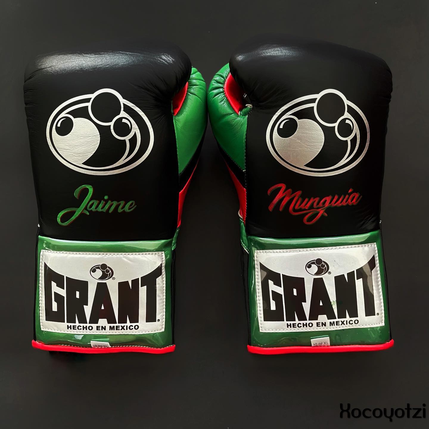Grant Boxing Gloves Black/Red/Green Training