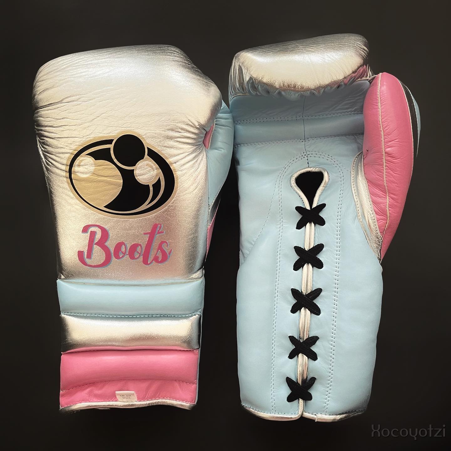 Grant Boxing Gloves Silver/Blue/Pink Customizable