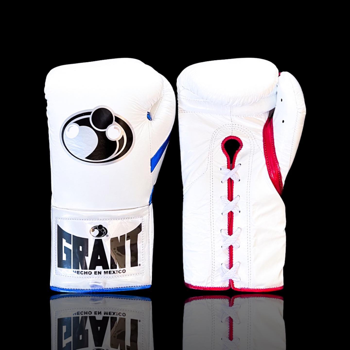 Grant Boxing Gloves White/Blue/Red Customizable