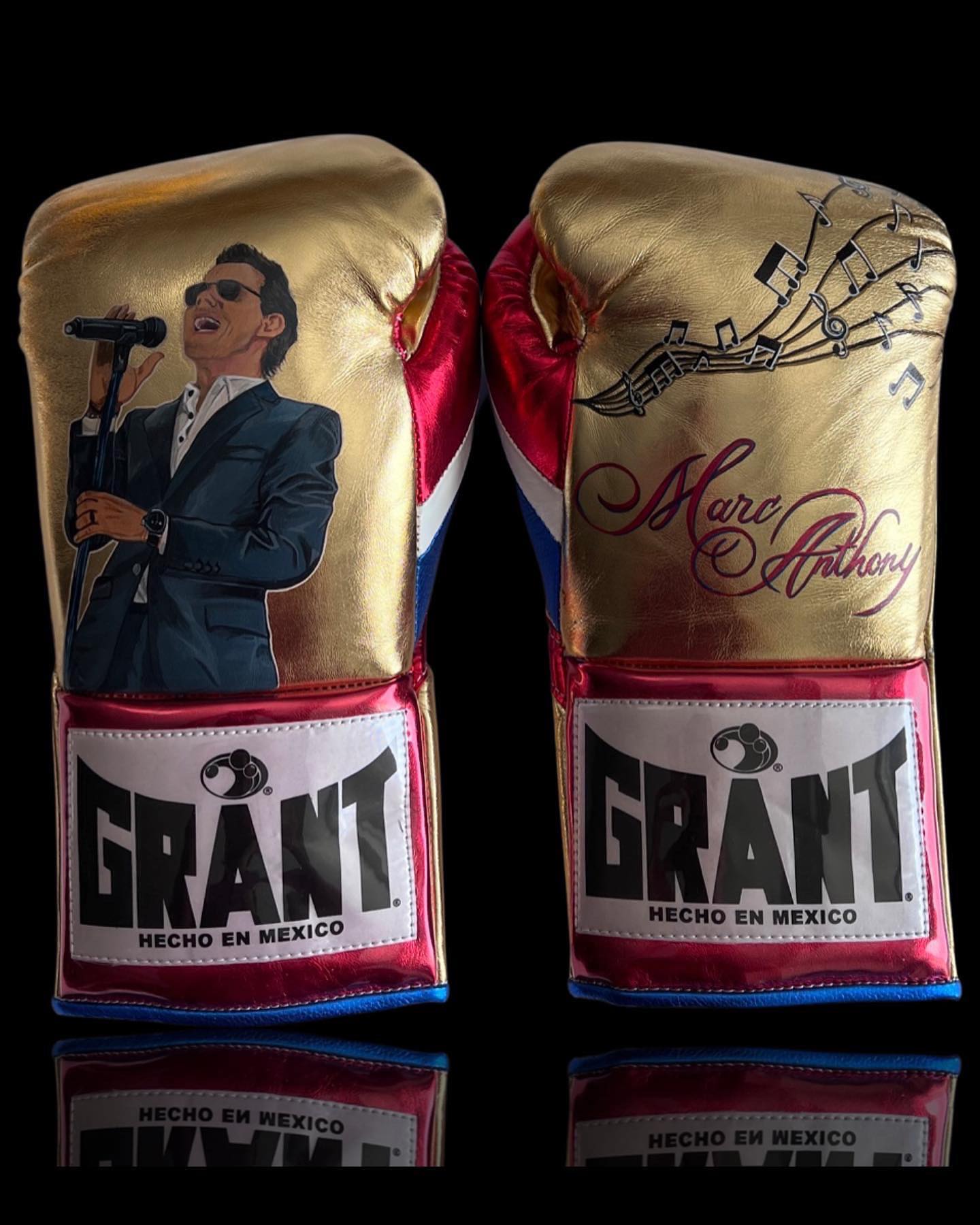 Grant Boxing Gloves Gold/Red/Blue Heavy Bag