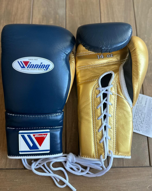 Winning Boxing Gloves Dark-Blue/Gold Custom
