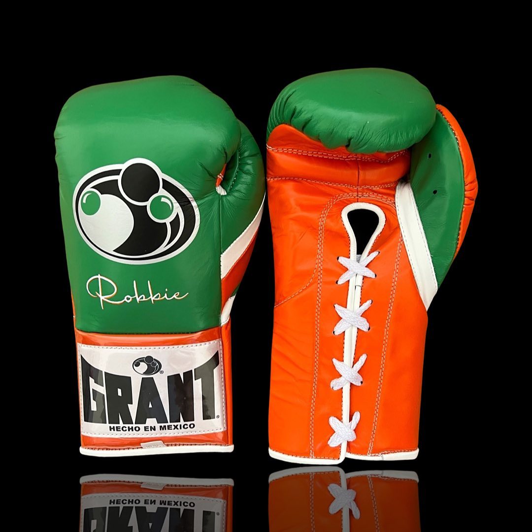 Grant Boxing Gloves Green/Orange/White Customizable