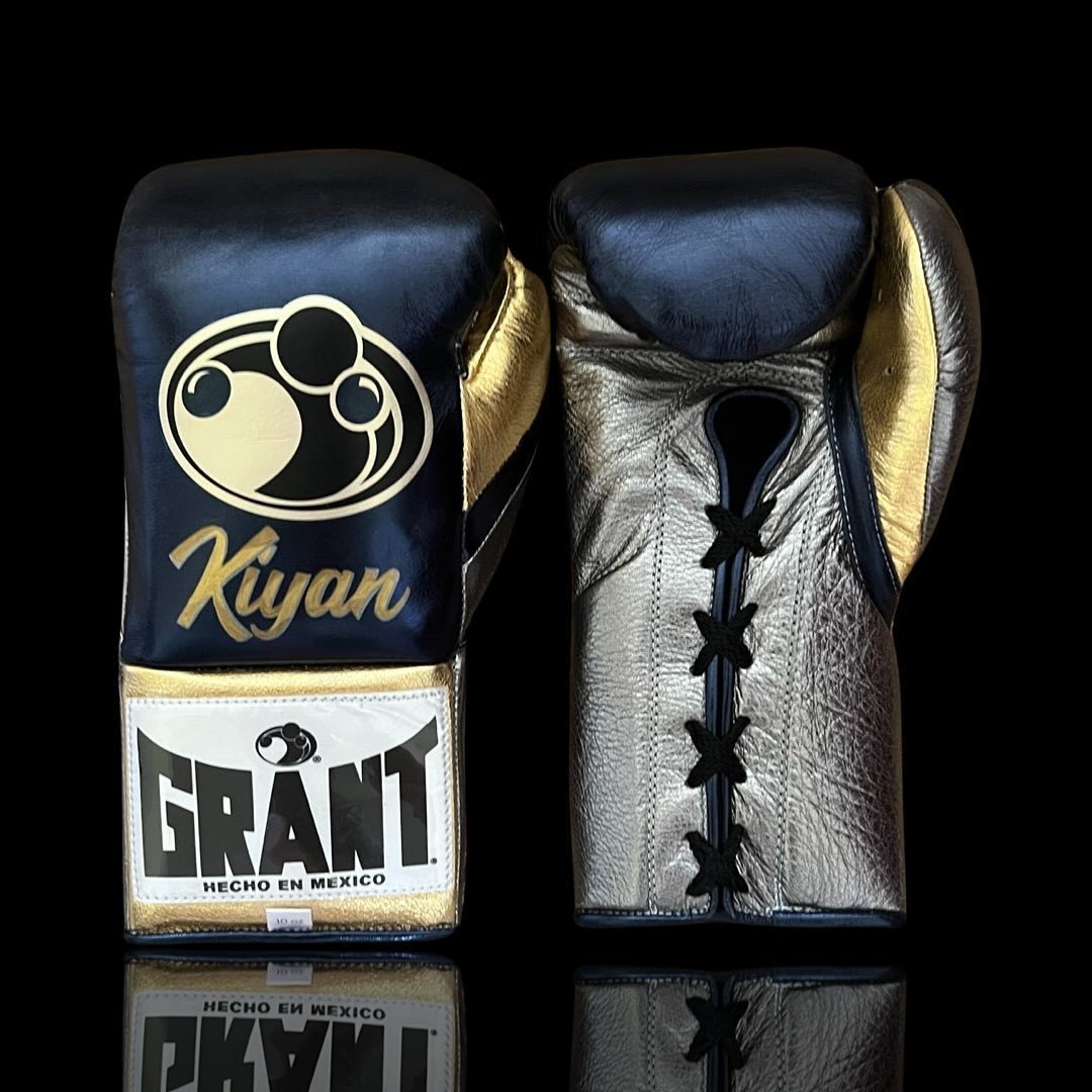 Grant Boxing Gloves Blue/Grey/Gold Custom