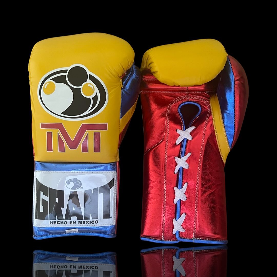 Grant Boxing Gloves Yellow/Red/Blue Leather