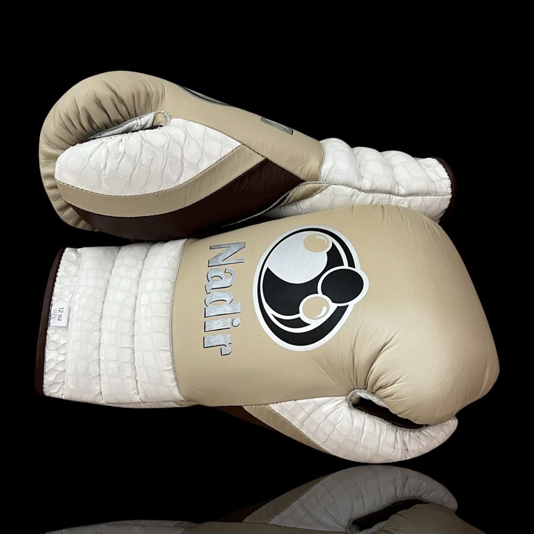 Grant Boxing Gloves Beige/White/Brown Lace-Up
