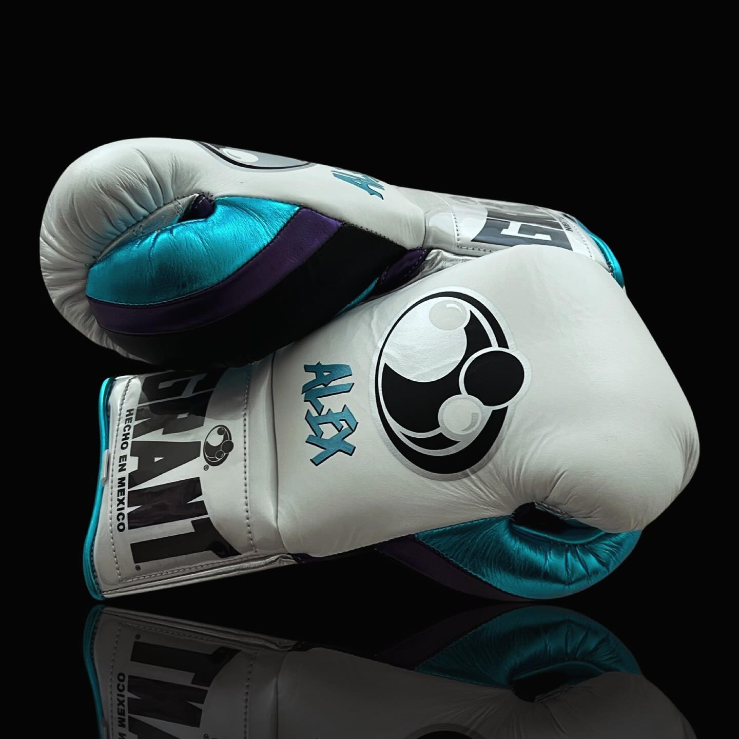 Grant Boxing Gloves White/Blue/Black Custom Fit