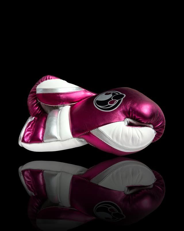 Grant Boxing Gloves Dark-Pink/White/Silver Leather