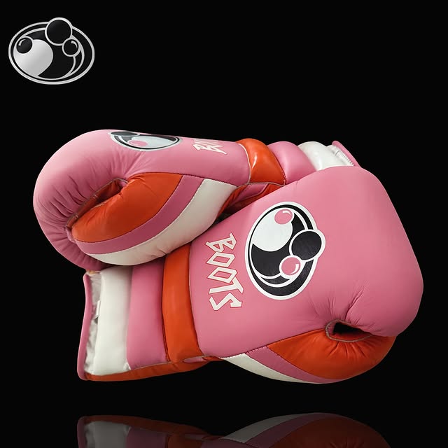 Grant Boxing Gloves Pink/Orange/White Lace-Up 14oz