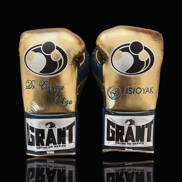 Grant Boxing Gloves Gold/Dark-Blue Lace-Up Training