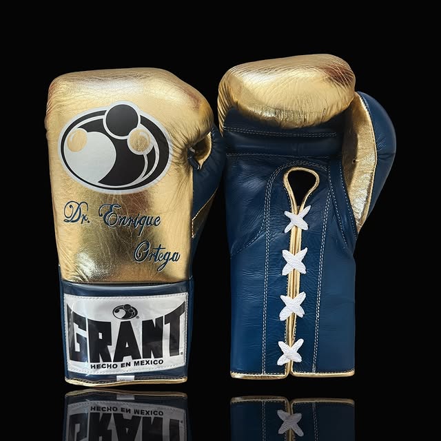 Grant Boxing Gloves Gold/Dark-Blue Lace-Up Training