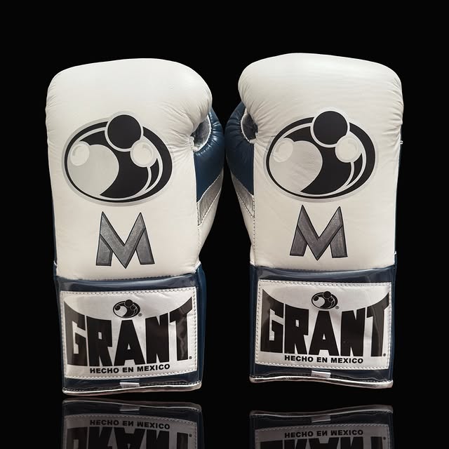 Grant Boxing Gloves White/Blue/Silver Custom Fit