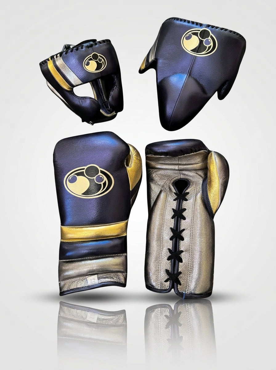 Grant Pro Boxing Gear Set – Metallic Black/Gold